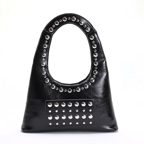 CUXVA Studded Purses Y2k Shoulder Bag 90s Punk Women Small Shouder Purse PU Leather Designer Handbags3