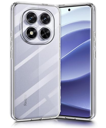 DD SON Premium Ultra Clear Soft Slim Back Cover Case for Redmi Note 14 Pro 5G with Camera Protection Dust Proof Transparent Back Cover (Silicone, Transparent)