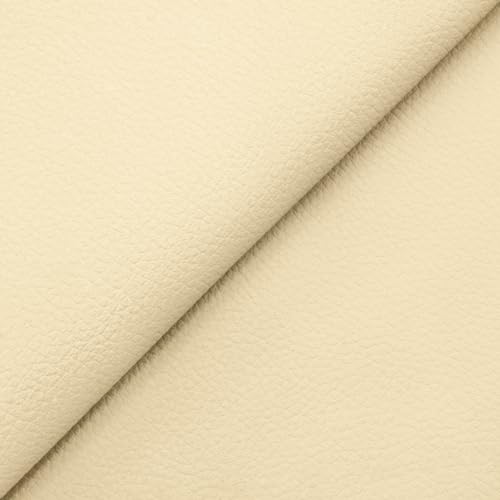 Tissu en simili cuir de 140 cm de large DESHOME Cloe couleur beurre pour tapisserie d'ameublement