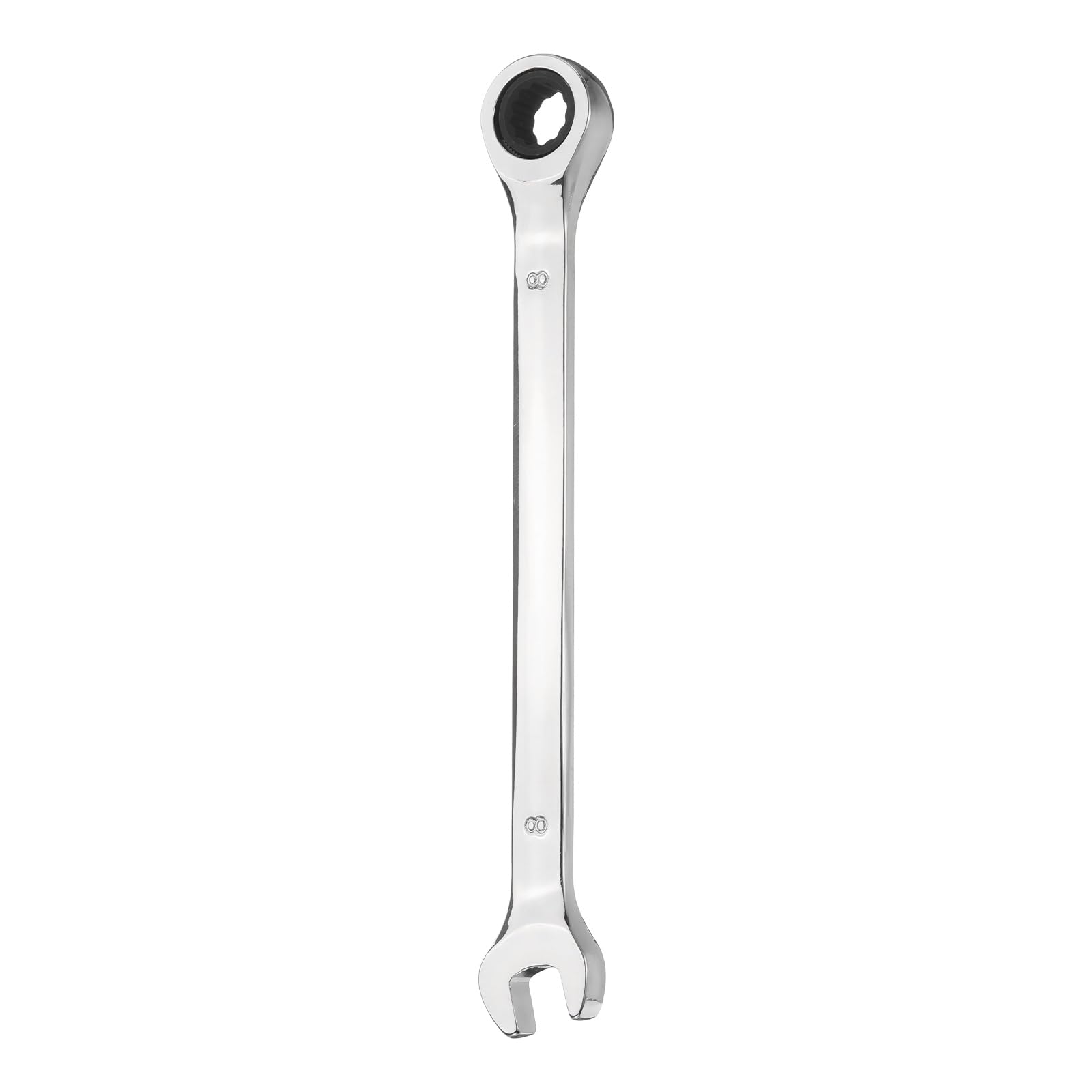 sourcing map Ratcheting Combination Wrench 8mm Metric 12-Point Ratchet Box and Open End CR-V Steel Double Ended Spanner Tool for Automotive Pipe Furniture Machinery DIY Repair, Silver White โ image 1
