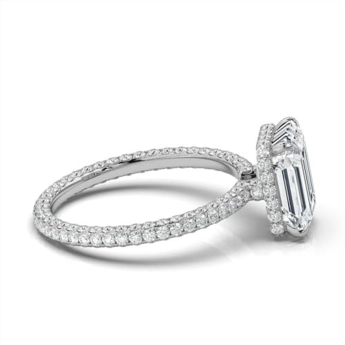 1 Ct-5 Ct Moissanite Engagement Ring, 10K/14K/18K Solid Gold & 925 Sterling Silver, Wedding Bridal Ring Set, Hidden Halo Antique Anniversary for Her3