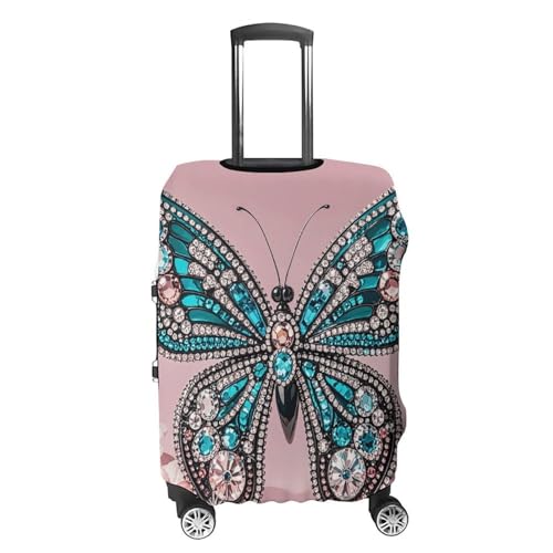 Carry on Luggage Cover Rhinestone Butterfly Suitcase Covers for Luggages Tsa Approved Travel Luggage Sleeve Protector Elastic Suitcase Protector Anti-Scratch Washable Fits 19-30 Inch Case -M4
