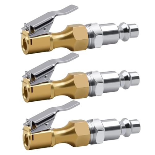 Zerodeko Rapid Inflation for Inflatable Devices 3pcs Metal Air Chuck Closed Flow Tire Chuck Inflate Locking