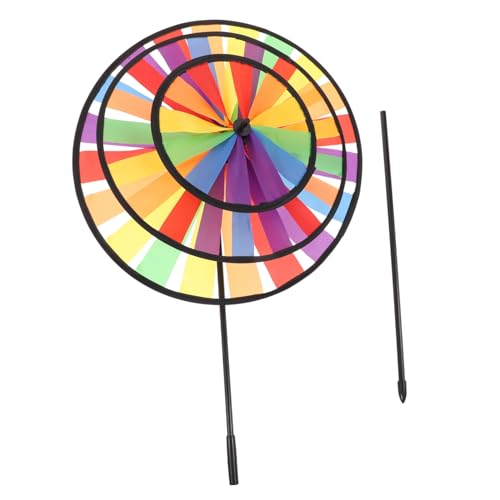 Gatuida 1 Pièce Moulin à Vent Arc-en-Ciel Enfant Éoliennes en Plein Air Moulin à Vent De Jardin Décor De Décoration Colorful