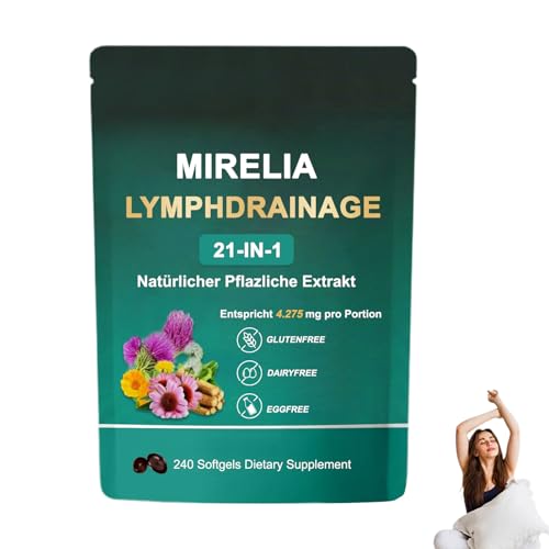 Mirelia Lymphdrainage Kapseln 240 Weichkapseln 2026 Natürlich Mirelia Lymph 21-in-1- Kräutermischung No Gluten für das Gleichgewicht des Lymphsystems (1 beutel)