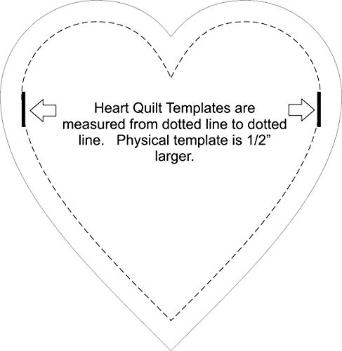 Choice of Size Acrylic Heart Quilt Template (9