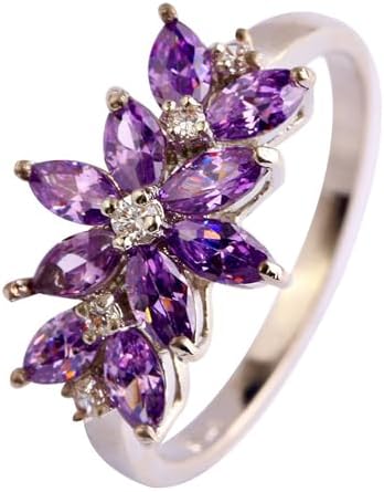 Psiroy 925 Sterling Silver Plated Simulated Amethyst Vine Leaf Pr...