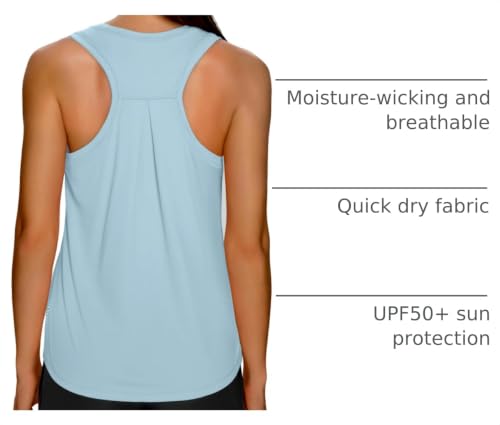 Image of XIEERDUO Tank Top for Women Racerback Sleeveless Workout Tops Loose Fit Yoga Running Gym Shirts for Women