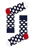 Happy Socks Men's 1 Pack Durable Unisex Combed Cotton Crew, Navy/Red/White, 10-13
