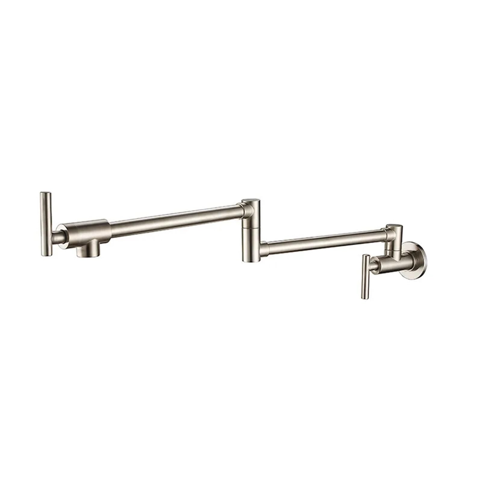 ZQFHSX Wall Mounted Pot Filler Faucet, Swivel Folding Rotary Kitchen Brushed Single Cooling Sink Tap for Most Scenarios(Nickel)