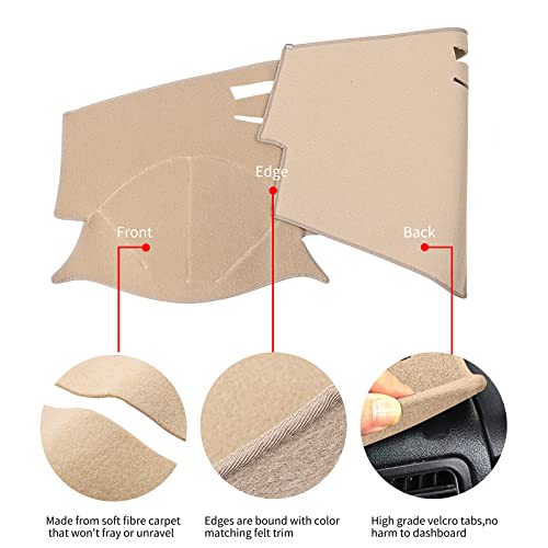 Hanlanka Car Carpet Dashboard Cover,Dash Cover Mat Fit For Toyota Camry 2007 2008 2009 2010 2011 (Beige) #TOP3