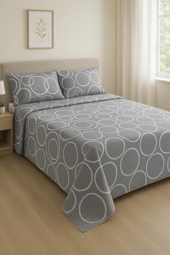 Corredocasa Copriletto Piquet Leggero Primaverile, Singolo, Anallergico, Antiacaro, Traspirante Puro Cotone 100% Lavabile in Lavatrice per Casa Letto, Coperta Made in Italy (Grigio)