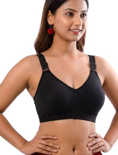 Image of Viral Girl Women's Wire-Free Cotton Hosiery Bra | Non-Padded, Full Coverage, Adjustable Straps | Soft Comfortable Innerwear with Hook & Eye Closure for Everyday Use