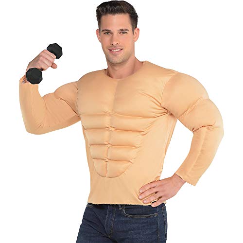 Amscan 840475 Muscle Shirt Costume Outfits, Skin Tone, Standard