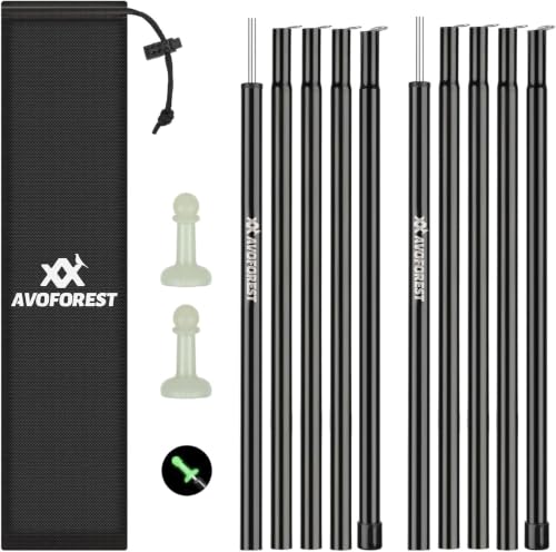 Tent Poles for Tarp AVOFOREST Camping Tent Tarps Poles Adjustable Camping Accessories 75in Heavy Duty Poles Thicker Tent Pole with a Diameter of 0.65in for Backpacking Hiking Awning