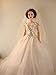 Amazing White Wedding Gown with Silver Details Veil Included Made to Fit Barbie Doll not included