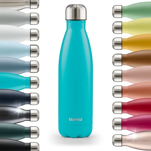 Blumtal Trinkflasche 500 ml Edelstahl - auslaufsichere Isolierflasche - BPA-freie Trinkflasche kalt & warm - doppelwandige Insulated Bottle - rostbeständige Isolierflasche Petrol 1
