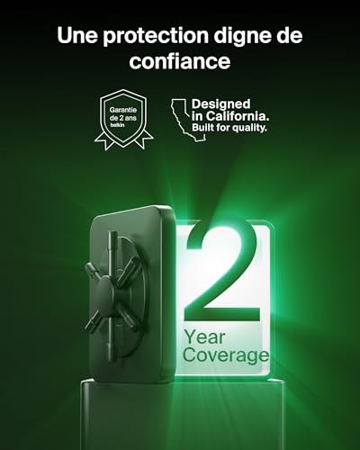 Belkin UltraCharge Pro 3 en 1 Chargeur Induction Qi2 25W, Station de Charge pour iPhone 17, iPhone Air, Apple Watch, AirPods, Pixelsnap, Compatible avec MagSafe avec Ventilateur, Chargeur 45W - Noir