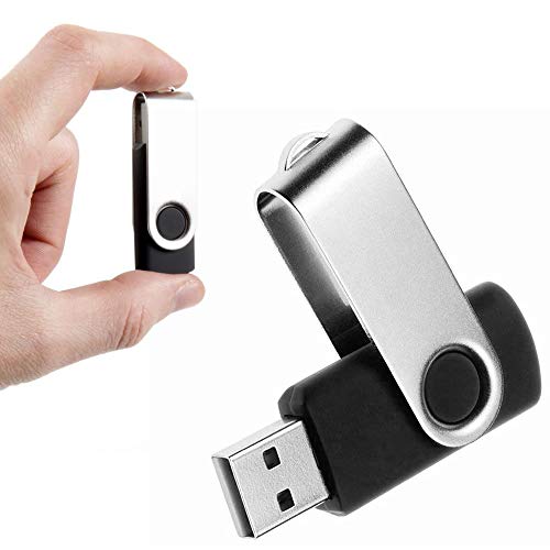 64GB USB 2.0 Flash Drive, Swivel Design, Silver and Black