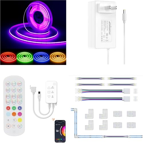 Tira LED RGB COB 10 metros con controlador y fuente 24V miniatura 1