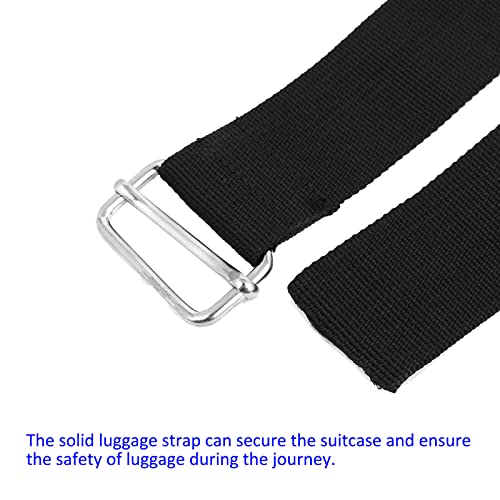 Image of M METERXITY Luggage Strap Suitcase Belt- Travel Adjustable PP Baggage Accessory with Metal Buckle, Apply to Suitcase (6.6 Feet, Black)