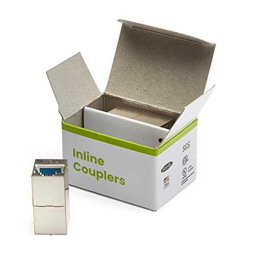 TRUE CABLE Acoplador Inline Shielded Cat6A, Pack 2, RJ45 Hembra miniatura 5
