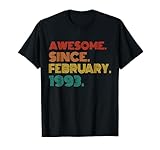 Photo Gallery awesome since february 1993 men women 1993 birthday vintage maglietta Photo Gallery awesome since february 1993 men women 1993 birthday vintage maglietta