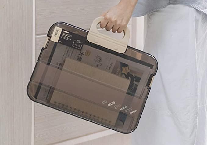 Miniatura 3 de Liveish Estuche portátil para proyectos de papel de archivo, caja de almacenamiento de papel para álbumes de recortes con asa, soporte de contenedor