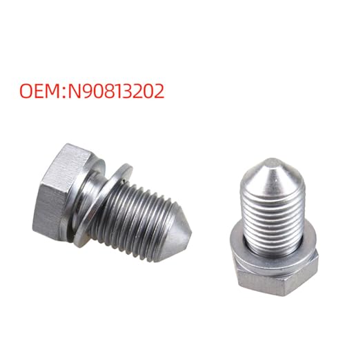 4 Stück Ölablassschraube Mit Dichtring, Ablassschraube der Ölwanne, Legierter Stahl Ölablassschraube, Oelablassschraube Mit Unterlegscheibe Gewinde Laenge Kompatibel Mit N90813202, für Autos