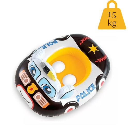 Image of 74x58cm Plactic Swim Float with Seat and Backrest for 1-2 Years Old Kids | Inflatable Car Floatie Kiddie Floats Pack of 1