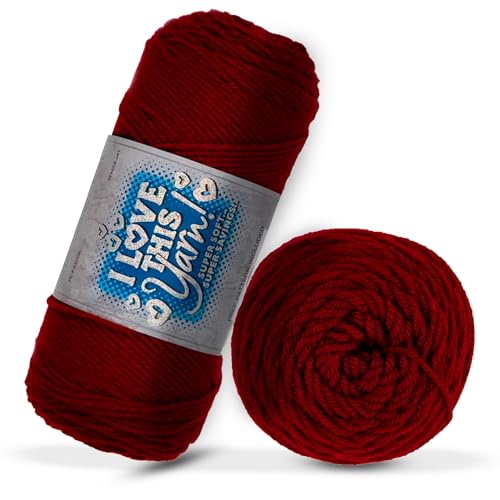 Image of Hobby Lobby I Love This Yarn 100% Acrylic, 50 Cranberry | 4 Medium Weight, 355 Yards Per Skien, For Crocheting & Knitting