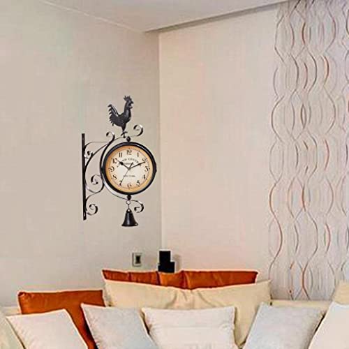 Horloge murale double face décorative ronde et résistante à l'humidité - 7