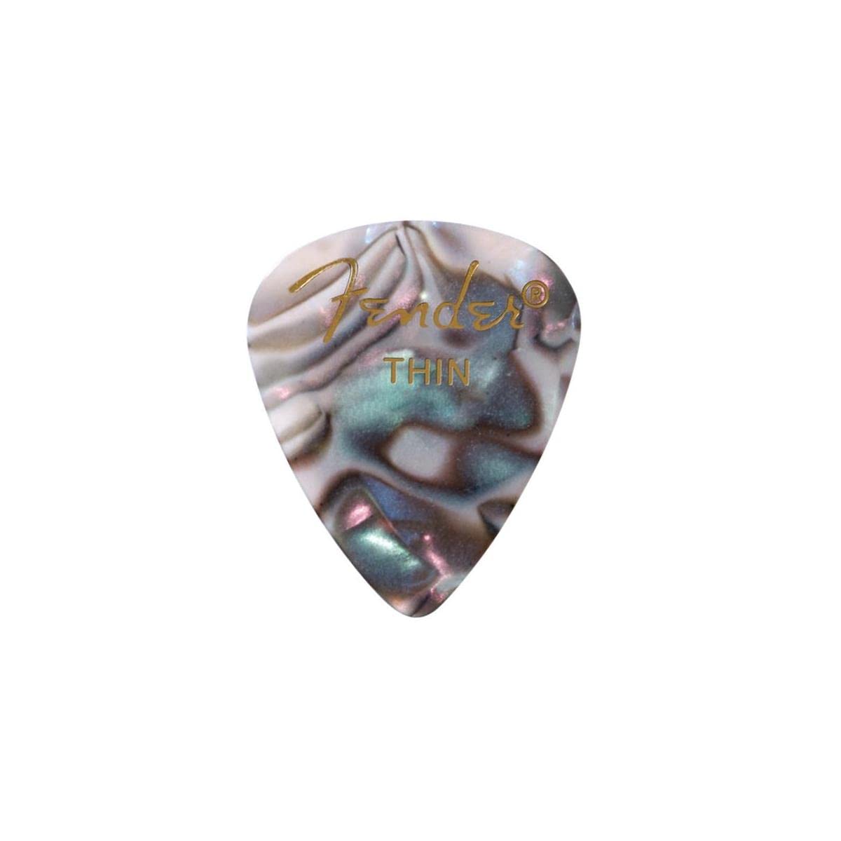 Fender 351 Shape Thin Celluloid Guitar Picks, 12 Pack - Abalone