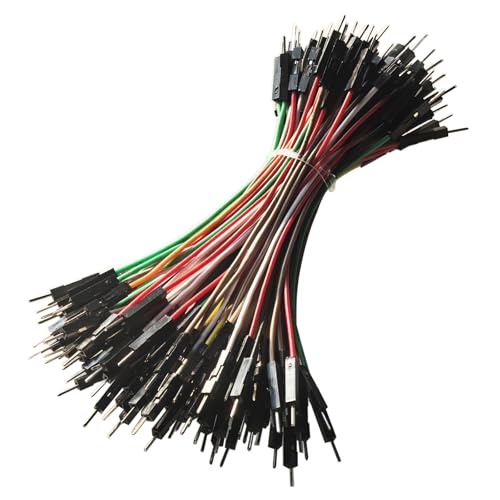GTIWUNG 100 Piezas 1 Pine Jumper Wire Cable de Puente 1Pin 10cm Macho a Macho de Cable de Conexión Flexível 1P Puente para Placas Prototipo para Breadboard, 10 Colores