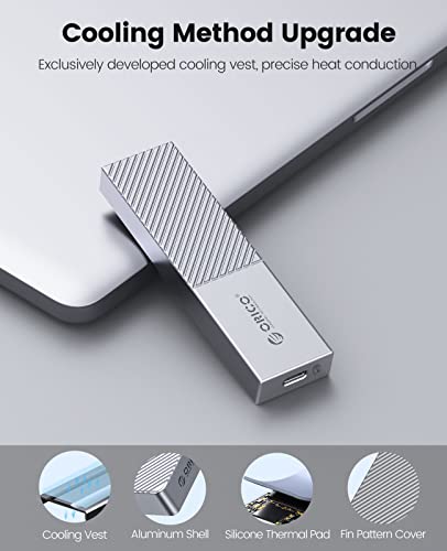 Image of ORICO M.2 SATA SSD Enclosure Reader USB 3.2 /3.1 Gen1(6Gbps) USB-C External Aluminum Adapter ,Support UASP Trim for M2 SATA NGFF 2242 /2260 /2280 SSD with B Key /B+M Key( only for M.2 SATA SSD)-M205-Gray