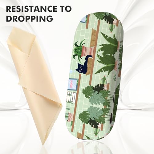 Image of Glasses Case Hard Shell,Portable Protective Eyeglasses Case, Eyeglass Holder Box with Cleaning Cloth,for Women Men