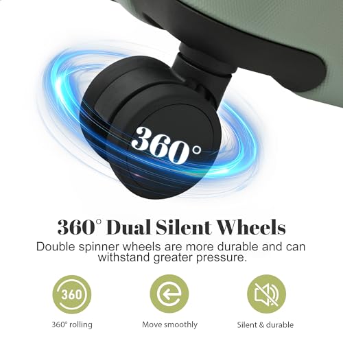 Image of 6 Pcs ABS Hardshell Luggage Set Spinner Wheel Suitcase Suitcase Light Green