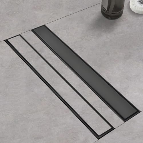 Kuaisailsk Linear Shower Drain with Tile Insert Panels, 24 Inch...