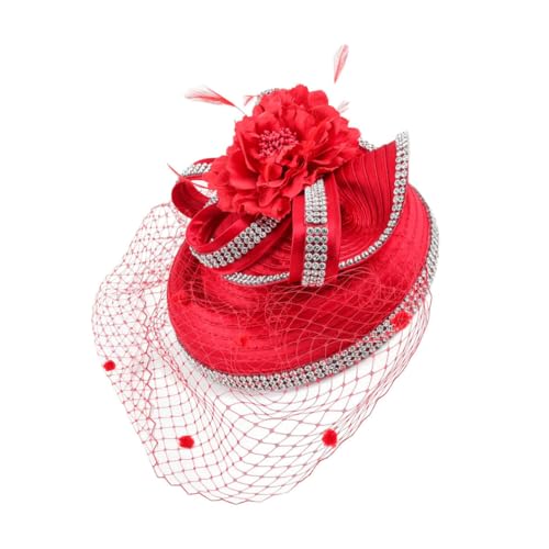 Chapeau coiffe de mariée orné de cristaux et plumes Beavorty