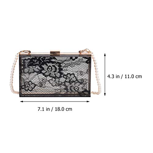 KESYOO Bolsa de Acrílico Bolsa de Renda Elegante Bolsa de Noite Com Alça de Corrente de Pérola Bolsa