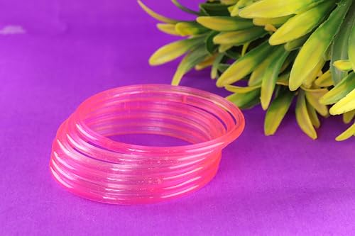 Image of STYOLLO Viral Jelly Transparent Plain Glass Chudi Set For Women & Girls | Traditional Bangle Set | Stylish Bangles For Girls | Ethnic Wedding, Festive & Daily Jewelry | Classic Designer Churi - Set Of 12