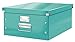 Produktbild Leitz Click & Store Aufbewahrungsbox mit Deckel Groß, Box für Unterlagen bis A3 im Büro oder Haushalt, Transportbox aus 85 % recycelter Premium-Hartpappe, Stabile Metallgriffe, Eisblau, 60450051