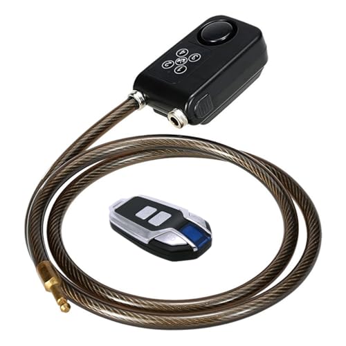 Enwye Cerradura inteligente para bicicleta, coche eléctrico, control remoto, código de alarma, mayor seguridad y comodidad, cable de 80 cm (negro)