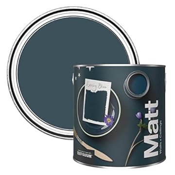 Rust-Oleum Colours Matt Emulsion Wall and Ceiling Paint - Evening Blue 2.5L