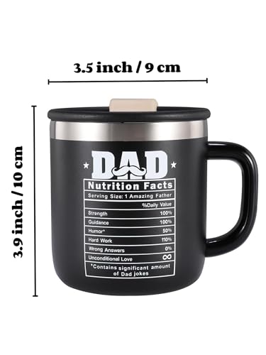 HottKiiper Best Dad Ever Gifts from Daughter Son, Stainless Steel Coffee Mug with Lid for Father, Husband, Uncle, Gifts for Father's Day (14oz Black) - image 2