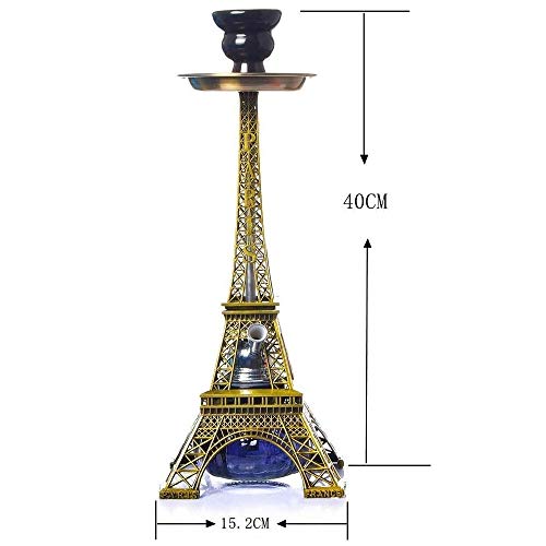 DASFNVBIDFAHB 2 Rohre for 2 Person, Kreative Shisha Shisha Set, Eiffelturm Formular Kit mit Keramiknapf Kohle Clamp… – Bild 5