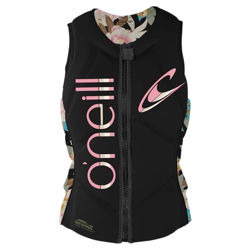 O'Neill Women's Slasher Comp Vest, Black/Mikah Floral, 10