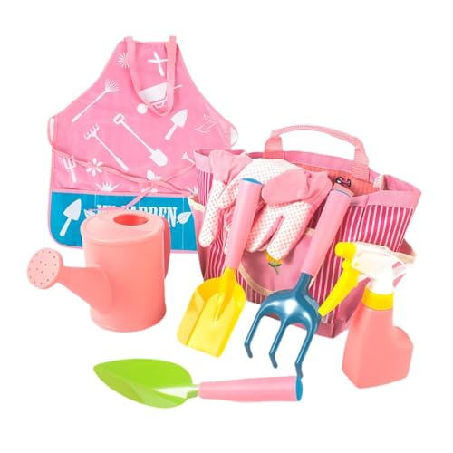 Generic Kids Gardening Tool Set,Garden Beach Sand Tools,Rake Gifts Pointed Spade Plant Tools Set,for Outdoor Children Kids Boys, 8 Pieces in 1 Set