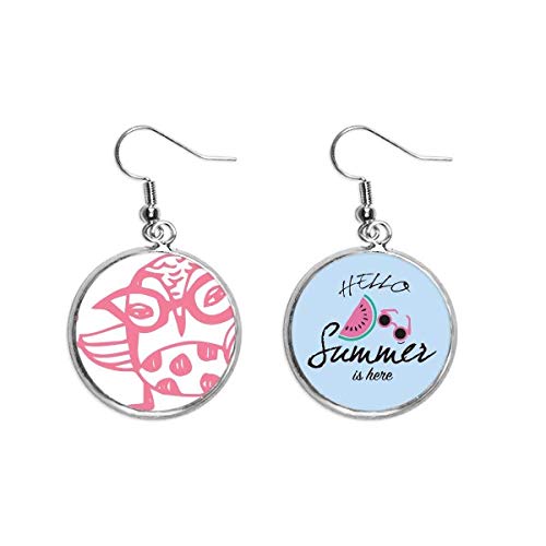 Pendientes de sandía que celebran el amor por las aves de dibujos animados en verano