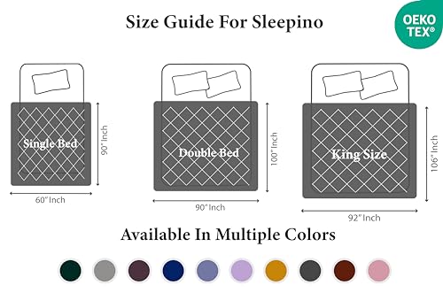 Image of 600 GSM Heavy Winter Double Bed Comforter | Microfiber, Breathable, Reversible,Soft, Lightweight & Machine Washable Comforter for Double Bed 90x100 Inch - BeigeIvory